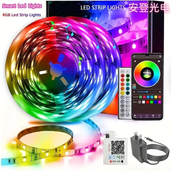Led Strip Lights 16fit Music Sync RGB Tape Led Lights Room Decor Flexible Ribbon for Home Room Bedroom Decoration