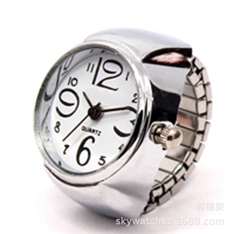 Minimalist Fashion Punk Watch Rings Versatile Small Couple Finger Watch Vintage Mini Clock Creative Ring Hand Decoration Jewelry